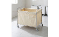 Hotel Laundry Cart Heavy Duty Laundry Cart with Wheels Space-Saving Steel-Framed for Guest Rooms