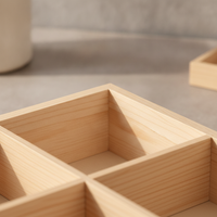 Wooden Desktop Organizer Tray with Multiple Compartments for Jewelry, Stationery, and Small Items