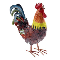 Realistic Metal Cock Ornament Outdoor 3d Cock Sculpture Long-Lasting Yard Art Sculpture Rustic for Patio