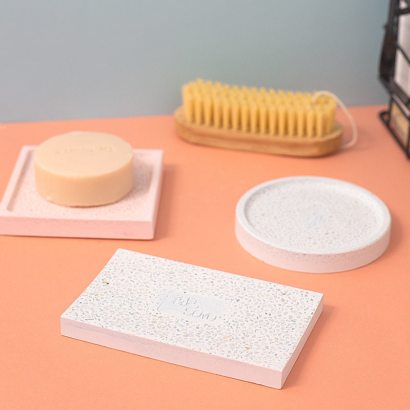 Diatomaceous Earth Absorbent Soap Dish for Bathroom and Kitchen, Quick Dry Soap Holder