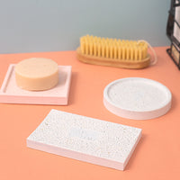 Diatomaceous Earth Absorbent Soap Dish for Bathroom and Kitchen, Quick Dry Soap Holder