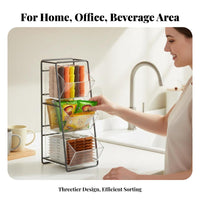 Beverage Packet Holder Transparent Design Divided Packet container Keeps areas Tidy