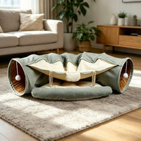 Cat Tunnel Bed with Toys Soft Soft Double Layer Cat Tunnel Pet Toy for Kittens, Active Play, Indoor
