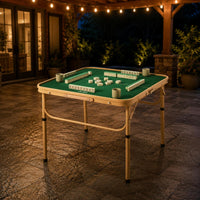 Folding Mahjong Table Metal Legs Khaki Mahjong Table Storage Bag Leisure Furniture for Outdoor
