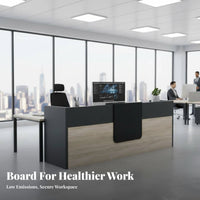 Thickened Desktop Office Personnel Desk Scratch Resistant Modern Reception Desk Long-Lasting Construction Two-Tier Reception Counter Easy to Clean for Receptionists, Business Owners, Company Entrance, Retail Shop, Checkout Area, Medical Office