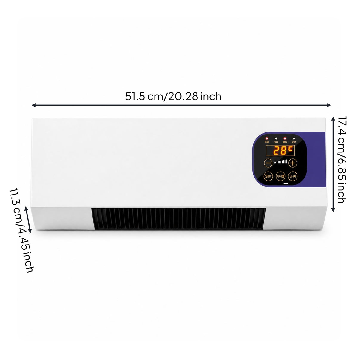 Touch Control Digital Space Heater Front Grille Tabletop Heater
