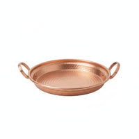 Copper double Handle Pan Hammered Pan with Loop Handles Cookware for Hosts