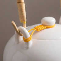 Ceramic Teapot with Iron Handle for Tea Ceremony, Large Pot for Lovers, Vintage Style for 2, Home Use 1 Piece