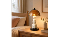Adjustable Table Lamp with Dome Shade Warm Vintage Table Lamp Sculptural Soft for Bedroom