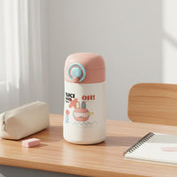 Insulated Water Bottle Leak-Resistant Seal Kids Cartoon Straw Cup Insulated Kids Water Bottle for Students, School, Travel, Outdoor