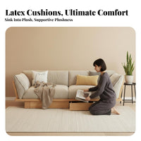 3-Seater Sofa Minimalist Design 3-Seater Fabric Settee Latex padding cushioning Couch for Apartment Dwellers, Small Families, Bedroom