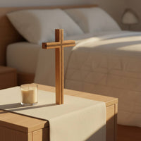 Grooved Wooden Wall Hanging Handmade Wooden Hanging Ornament Easy to Hang Hand Carved Cross