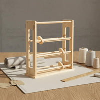 Wooden Ribbon Organizer Rotating Multi Tier Ribbon Stand Solid Wooden Tape Spool Dispenser for Sewing Room, Flower Shop