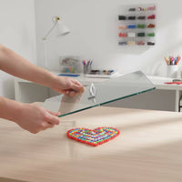 Glass Cooling Plate with Handle Heat-Resistant Square for Crafters, Crafting