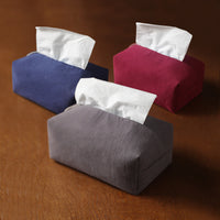 Elegance Plain Cotton Tissue Box Cover Fabric Napkin Holder Home Storage Handmade