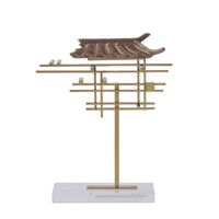 House Sculpture Abstract Sculpture with Metal Frame Classic for Entryway Console