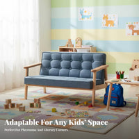 Solid Wood Frame Padded Toddler Chair Youngster-Sized Miniature Tufted Armchair Soft and Comfortable youngsters' Sofa Ergonomic Design for Preschoolers, Babies 12 months+, Kindergarten, Reading Corner, Photography Studio, Playroom