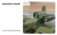 Warplane Warthog Attack Jet Toy Alloy Body Pull-Back Airplane with Lights and Sound Highly Detailed Warplane Warthog Model for Kids, Display