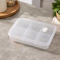 Kitchen Household Divided Storage Box for Frozen Meat, Vegetable, Food Prep, Large Capacity Freezer Container, Food Grade