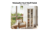 Dustproof Glass Door Storage Cabinet Large Capacity Glass Door Display Case Sturdy and Long-Lasting Bookcase Heavy Load-Bearing for Book Lovers, Homeowners, Collectors, Study Room, Balcony, Home Office, Retail Stow