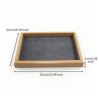 Jewelry Display Tray Slim Wooden Jewelry Tray Flat Soft for Dresser, Countertop