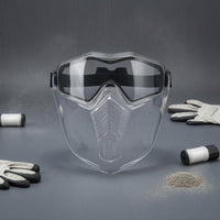 Single-Piece Full-Face Mask Elastic Strap Safety Face Visor Black Frame Dust Mask Visor Lightweight for Dusty Work Environments