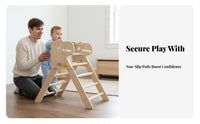Develops Physical Skills Wooden Climbing Triangle Stimulates Creativity Solid Wood Climbing Frame Adjustable Foldable Toddler Ladder Finish-Coating-Coating-Free for Toddlers, Preschoolers, Playroom, Indoor, Nursery, Living Room
