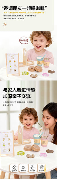 Wooden Pretend Play Afternoon Tea Set Toy