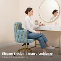 Elegant design Scalloped rear Task Chair Shell-Shaped rearrest Vanity Seat 360° rotate Seating Furniture Rolling Casters for Makeup lovers, Home Office Workers, Students, Bedroom, changing area