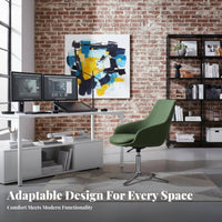 Adjustable Height pivot Computer Chair Modern Minimalist aesthetic Desk Seat Rolling Casters Office Furniture Ergonomic Design for Remote Workers, Students, Adults, Study Room, Workspace, Bedroom