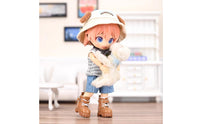 Leather-Like Finish Miniature High-Top Doll Boots Ankle Strap Lace-up Doll Boots Stitched Panels Pull Tabs