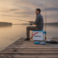Multifunctional Thickened Fishing Box with Seat and Rod Holder, Lightweight for Outdoor Fishing