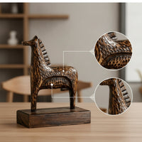 resin Horse Sculpture Abstract Horse Sculpture Textured Ornament for Living Room