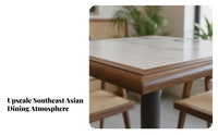 Southeast Asian Design Upholstered Rattan Bench Sturdy and Long-Lasting Commercial Furniture Comfortable Upholstery Restaurant Seating Easy to Clean for Cafe Owners, Interior Designers, Hospitality Managers, Restaurants, Cafes, Tea Houses