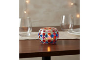 Mosaic Glass Candle Holder Romantic Atmosphere Colorful Mosaic Candlestick Elegant Look Colorful Patchwork Candlestick for Bar, Restaurant, Party