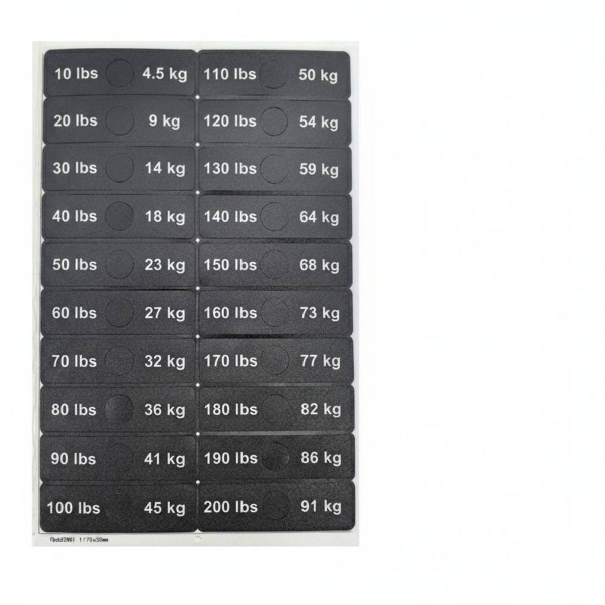 Weight Block Sticker Pounds and Kilograms Weight Stack Label Number Decal Rounded Corners Fitness Accessory Rectangular