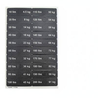 Weight Block Sticker Pounds and Kilograms Weight Stack Label Number Decal Rounded Corners Fitness Accessory Rectangular