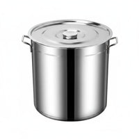 Commercial Soup Stewing Pot Thickened Bottom Stainless Steel Pot with Lid Multi-Functional Heavy Duty Stockpot for Restaurant
