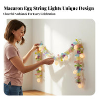 Easter Egg Light Garland Festive Atmosphere Macaron Color Egg Lights Romantic Easter Decoration for Kids, Homeowners, Indoor, Wall Decor