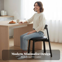 Modern Minimalist aesthetic Upholstered Side Chair Light Luxury Design Upholstered Wood Frame Side Chair Soft Padded Dining Room Seat Ergonomic Backrest for Homeowners, Restaurant Owners, Interior Designers, Restaurants, Cafes, Home Office