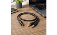 CTIA-Compatible Headphone Mic Splitter Tangle-Untangled TRRS to TRS Adapter Gold-Plated Headphone Splitter with Dual Male Plugs Sturdy for Streamers