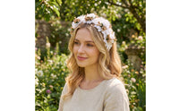 Headband with Faux Flowers Romantic Floral Hair Accessory Flower Crown Dressy Hairband Boho for Women, Weddings, Photoshoots