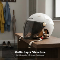 Retro Design Half Helmet 3C Certified Retro Design Helmet Four-Season Use for Women, Commuters, Street Riding, City Commuting