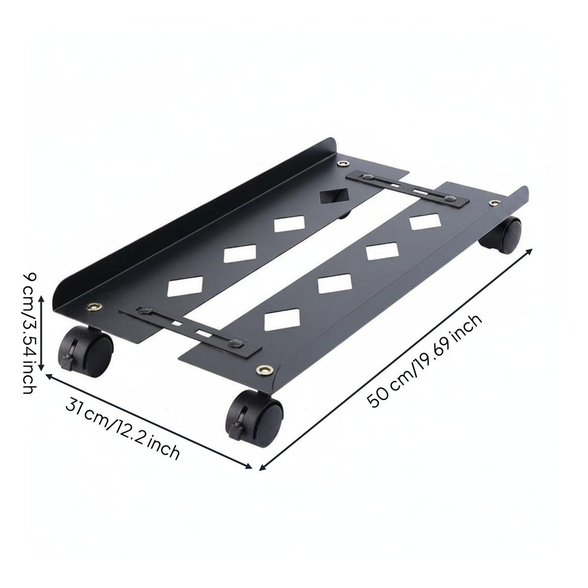 Adjustable   Stand Vented Base Computer Cart Ventilated Design Floor   Stand for Office