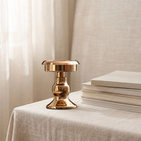 Short Taper Candle Holder Small Taper Candle Holder with Wide Base Metallized Candlestick with Pedestal Base for Wedding