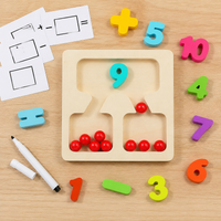 Wooden educational math game, arithmetic educational toy for children aged 4 to 6 years, learning numbers and calculation