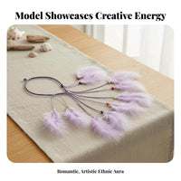 Feather Headband Ethnic Influenced Bohemian Feather Headdress Adjustable Size Bohemian Tassel Hairband for Women, Girls, Vacation, Festivals, Parties