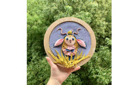 3 Pieces Round Craft Frame with Recessed Center Paintable MDF Craft Frame DIY Unfinished Wood Circle for Kids