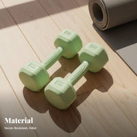 2 Pieces Long-Lasting Dumbbell Non-Slip Grip Vinyl Coated Dumbbell Solid Core Coated Hand Weight Floor Shielded for Women, Kids, Beginners, Home Gym, Stretching