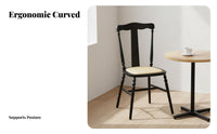 French Country Design Spindle Back Wooden Chair Wabi-Sabi Aesthetic Spindle Frame Chair Rattan Seat Option Indoor Seating Vintage Design for Restaurant Owners, Interior Decorators, Dining Room, Kitchen, Reception Area, Bedroom